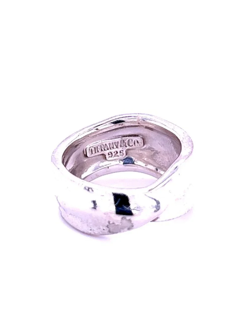 Tiffany & Co Estate Leaf Band Size 6.5 Silver 10 mm TIF501
